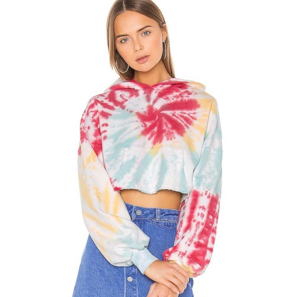 Lovers and Friends Tie Dye Crop Hoodie